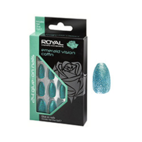 Royal Cosmetics False Nails - Emerald Vision Coffin